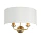 image 1 of Highclere Shade Wall Lamp, Antique Brass Plate, Vintage White Fabric