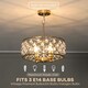 image 4 of HOMCOM Crystal Chandelier with Adjustable Height, 4-Light Modern Flush Mount Ceiling Light, Hanging Chandelier with E14 Base for Living Room, Bedroom, Dining Room, Bulb Not Included, Gold Tone | Gold