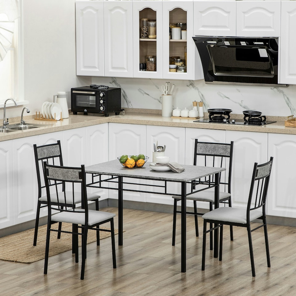 image 1 of HOMCOM 5 Pieces Dining Room Sets, Kitchen Table and Chairs Set 4