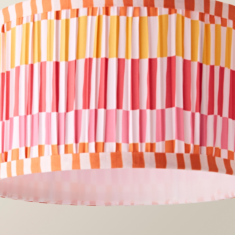 image 1 of ValueLights Rae Small Stripe Multicolour Pleated Shade