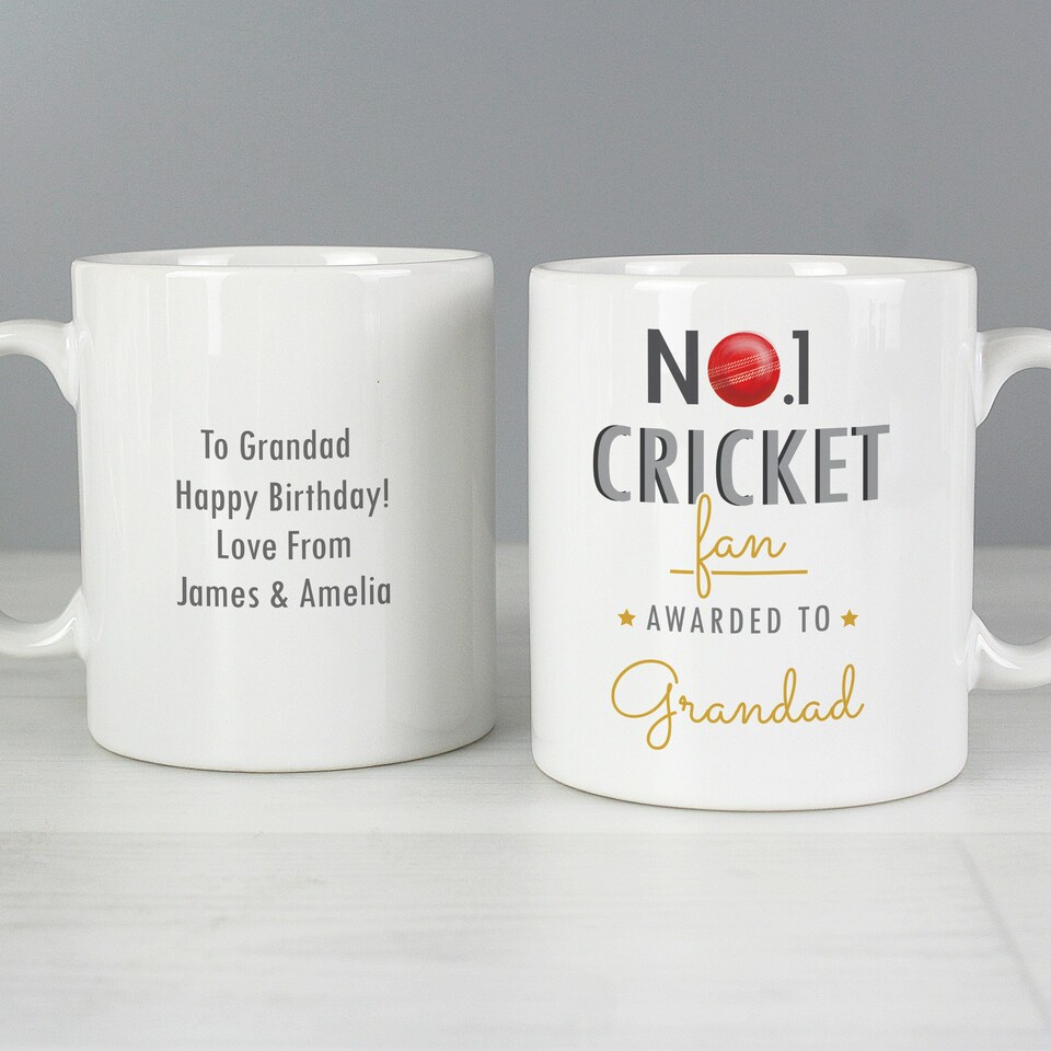 image 1 of Personalised No.1 Cricket Fan Mug White