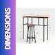 image 9 of 6PC Industrial Dining Table And Stools Set Rustic Brown Brown