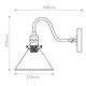 image 3 of Provence Dome Wall Lamp Classic Aged Brass, Matt Black 1x E27