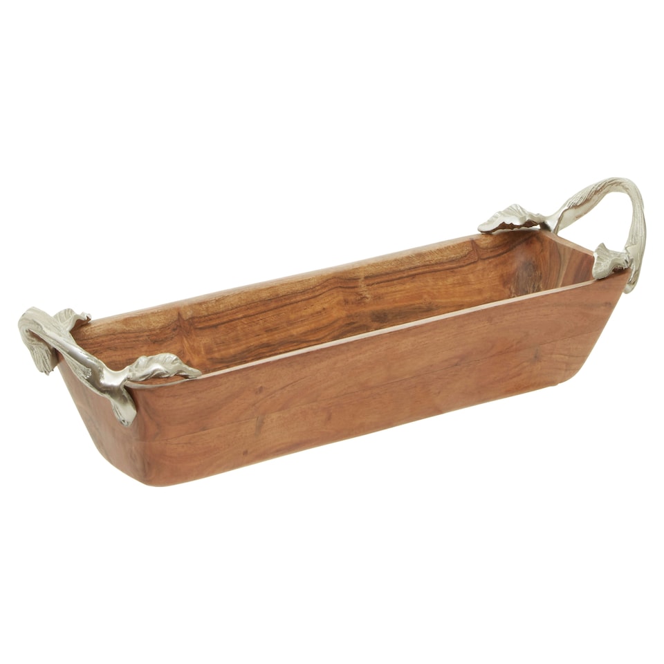 image 1 of Interiors by Premier Acacia Wood Rectangular Dish, Wooden Serving Tray, Elegant Food Platter, Polished Timber Display Board