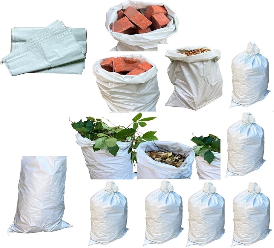 image 1 of S&d, Rubble bag Sacks waste bag sand bag garden waste bags heavy duty (10 Bags Large (50x75cm))
