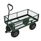 image 1 of Heavy Duty Metal Gardening Trolley - Green Trailer Cart
