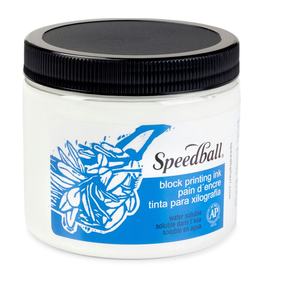 image 1 of Speedball Water-Soluble Block Ink, White, 16oz