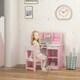 image 2 of ZONEKIZ Kids Desk and Chair Set with Storage for 5-8 Years Pink