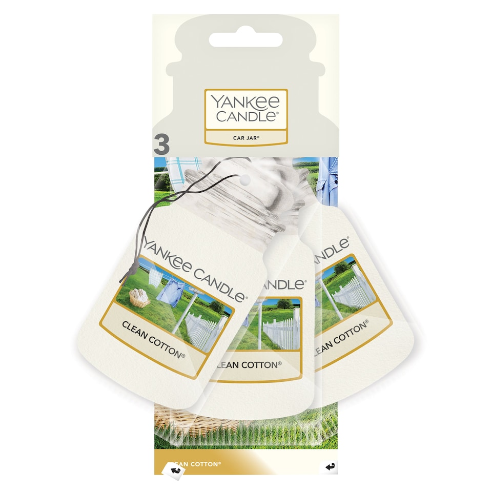 Yankee Candle Car Jar 3 Pack - Clean Cotton - 9 Count