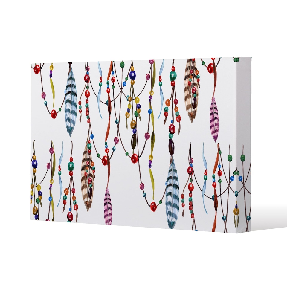 Ribbon & Bead (Canvas Print) / 46 x 31 x 4cm | Multi