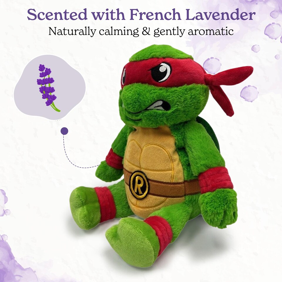image 1 of Warmies Plush Raphael from Teenage Mutant Ninja Turtles, Microwavable Toy, Weighted Heatable Plushie for Adults and Kids, Stuffed Cuddly Toy, Gently Scented with French Lavender - Red