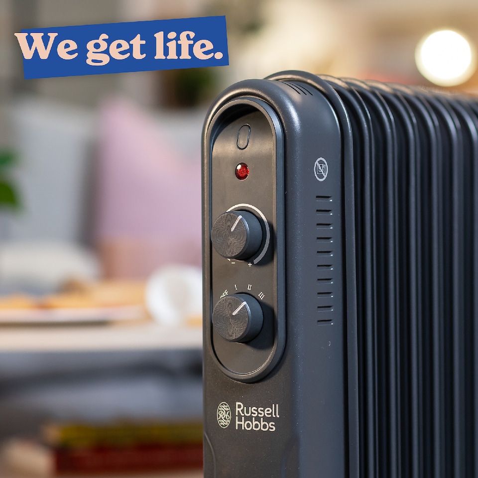 image 1 of Russell Hobbs RHOFR9004A 2kW 9-fin Oil Filled Radiator in Matt Anthracite
