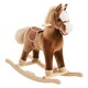 image 1 of HOMCOM Kids Rocking Horse Wooden Plush Children Ride On Toy Rocker Baby Gift Age