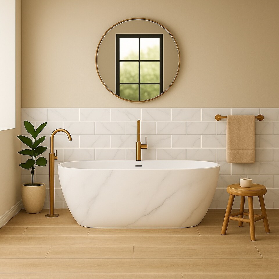 image 1 of Bone Gloss Metro Tiles (250 Pack-5 Box-5m2 Coverage)-Bath-Premium Ceramic Wall Finish-Inspired by NYC Subway & SoHo Style