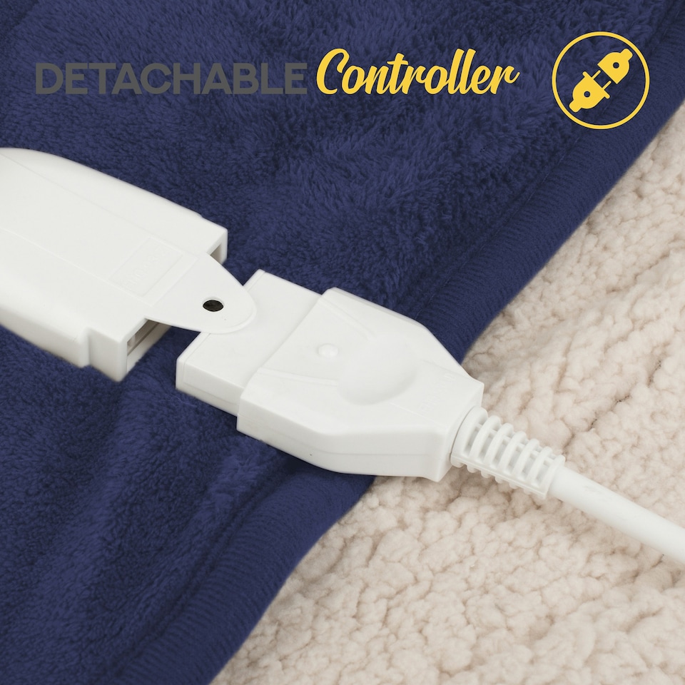image 1 of MONHOUSE Heated Throw - Electric Blanket - Digital Controller - Timer up to 9 hours, 9 Heat Settings, Auto Shutoff - Single 130X160cm - Purple Shearling