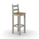 image 4 of Pair of Corona Grey Wax High Breakfast Bar Chairs – Rustic Solid Wood Farmhouse Seating | Grey | Grey | 1