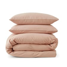 Touch Of Linen - Seashell Pink - Duvet Cover Set (Includes 2 Pillowcases - 1 For Single) Pink | Seashell Pink | Double
