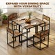 image 6 of HOMCOM 3 Piece Dining Table Set with Metal Frame | Brown | Rustic Brown and Black