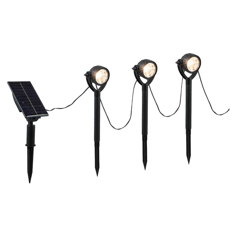 image 1 of vfm-estore Solar Spotlights Warm White 3.5m string with 6 spotlights