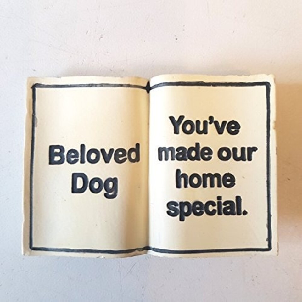image 1 of Beloved Dog Memorial Stone - Grave Book Marker - "Beloved Dog"