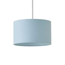 ValueLights Reni Duck Egg Blue Fabric Ceiling Lamp Shade & Bulb (D)25cm | Blue