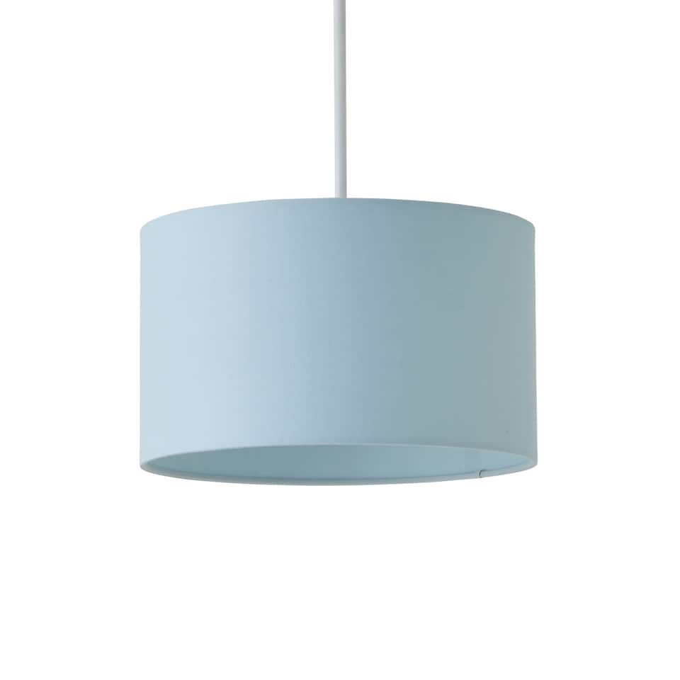 image 1 of ValueLights Reni Duck Egg Blue Fabric Ceiling Lamp Shade & Bulb (D)25cm | Blue