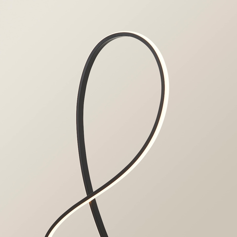 image 1 of ValueLights Infinity Black Swirl Integrated LED Floor Lamp | Black