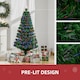 image 4 of HOMCOM 5FT PreLit Fibre Optic Artificial Christmas Tree Holiday Xmas Decor with Tree Topper MultiColour