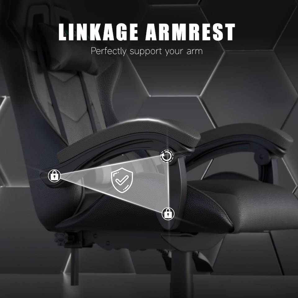 image 1 of Rattantree Reclining PU Leather Gaming Chair With Lumbar Support