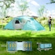 image 5 of Outsunny 4-6 Man Family Camping Tent with 2 Bedrooms, a Living Room | Blue | Blue
