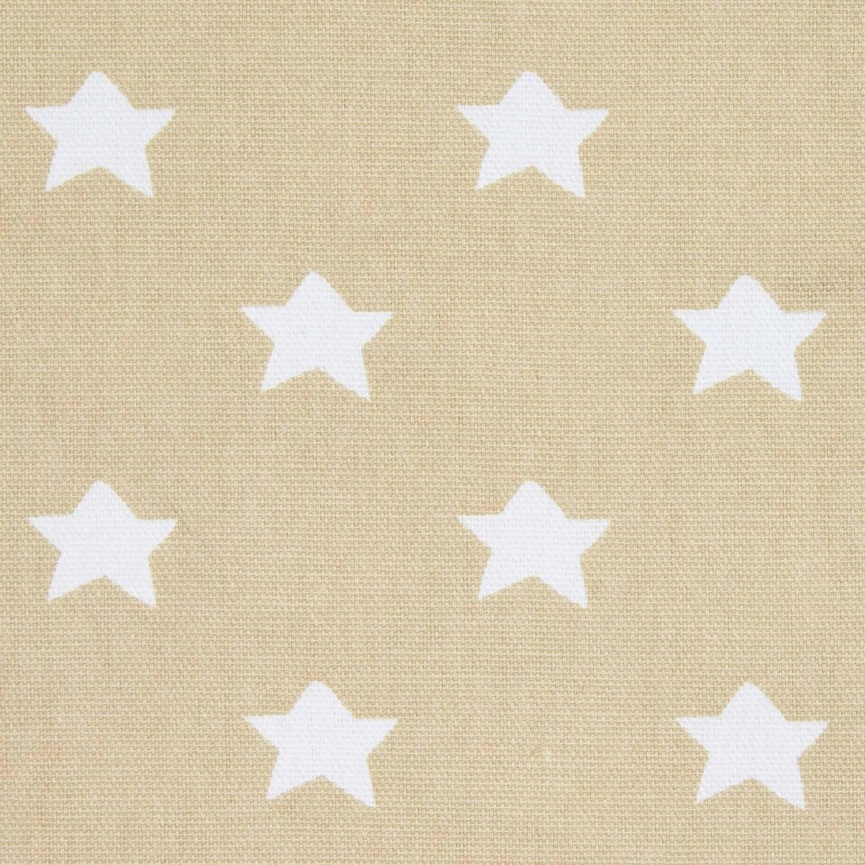 Homescapes Pure Cotton Stars Beige Fabric 150cm Wide Cream
