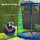 image 3 of SPORTNOW 6ft Outdoor Trampoline with Safety Enclosure Net, Blue