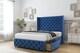 image 4 of Sloomy Luthor Navy Plush Divan Bed Base No Drawers With 54 Inch Wingback Headboard & 12 Inch Matching Footboard | Blue | Navy | King | 1