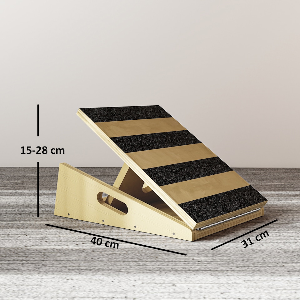 image 1 of SPORTNOW Portable Slant Board, Adjustable Incline Board Calf Stretcher with Extra Side-Handle Design for Home Gym, Physical Therapy Equipment for Calf Stretching Squats Knees Ankle Heel Feet Leg