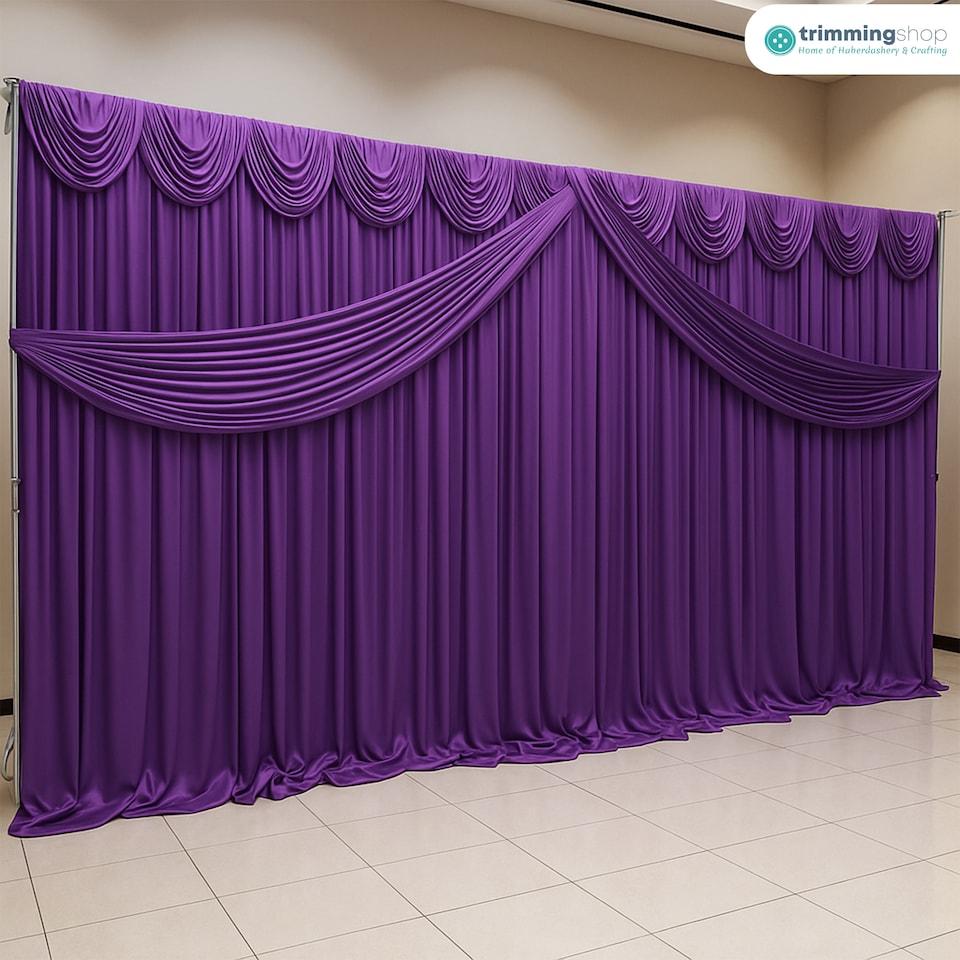 image 1 of 3M Ice Silk Wedding Drapery, Detachable Backdrop Curtain - 1pc