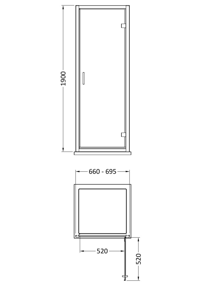 image 1 of Balterley HINGE DOOR 700x1900