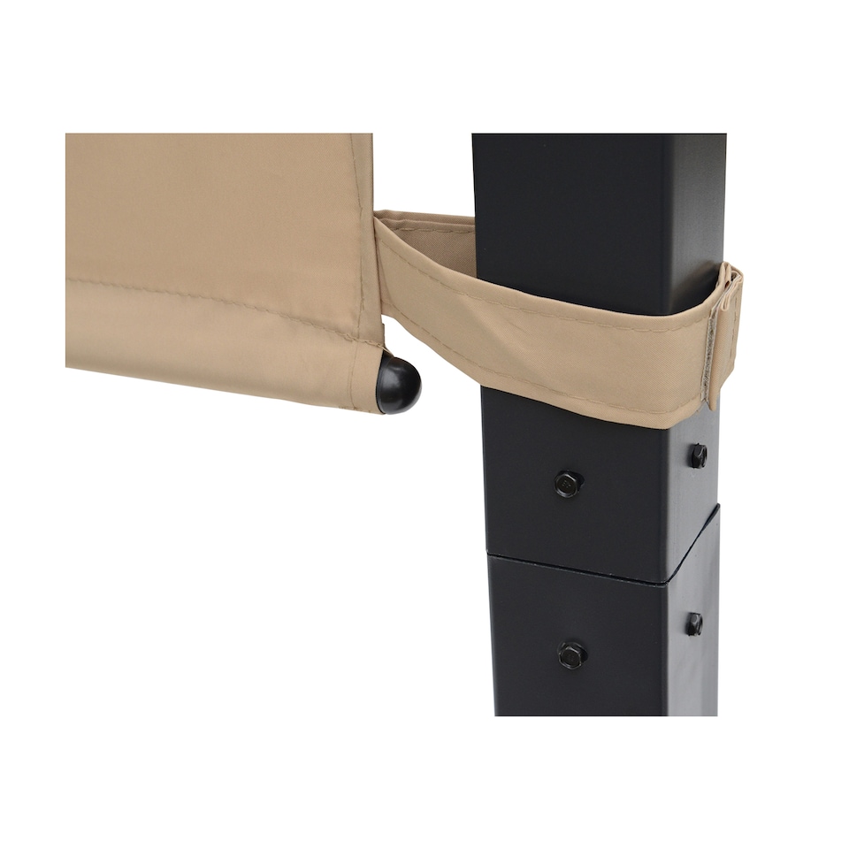 image 1 of Outsunny Outdoor Pergola Garden Gazebo with Two Adjustable Side Canopy Overhead Sun Shade Backyard Canopy Cover, Steel Khaki 2.96x2.45x2.3m