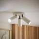 image 2 of ValueLights Taylor Beige Tube 3 Way Adjustable Ceiling Spotlight & Bulbs | Cream