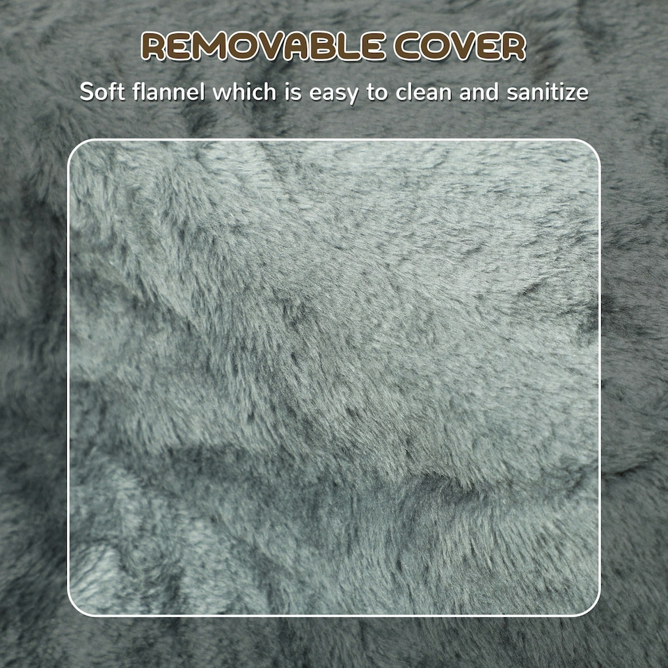 image 1 of PawHut Three-Step Portable Dog Stairs with Washable Plush Cover, for Small Pets