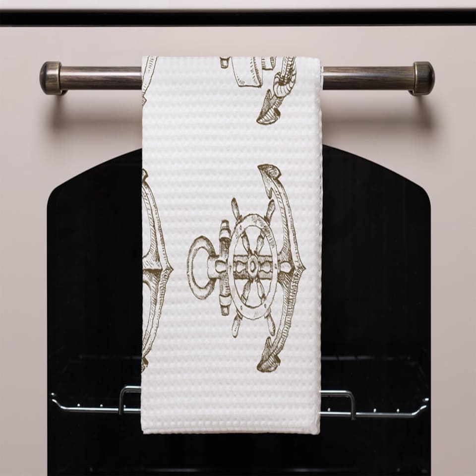 image 1 of Drawn Anchors (Kitchen Towel)