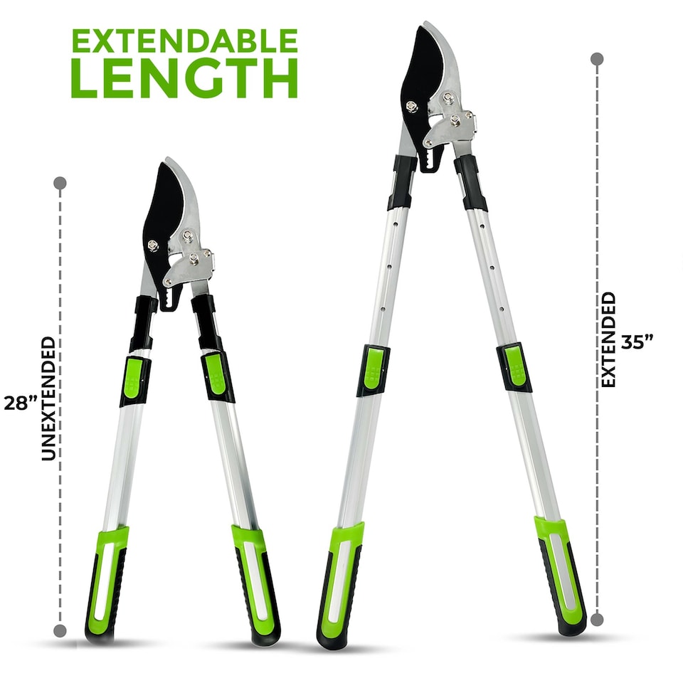 image 1 of Telescopic Ratchet Bypass Loppers Tree Branch Cutter Pruner C50 Blade