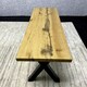image 10 of Wooden Brown Bench With Metal Legs for Dining, Work, or Study Brown