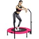 image 1 of HOMCOM 40" Foldable Mini Fitness Trampoline w/ Foam Handle, Pink