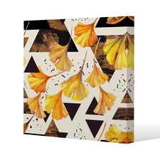 Orangle Flowers and Triangles (Canvas Print) 114 x 114 x 4cm
