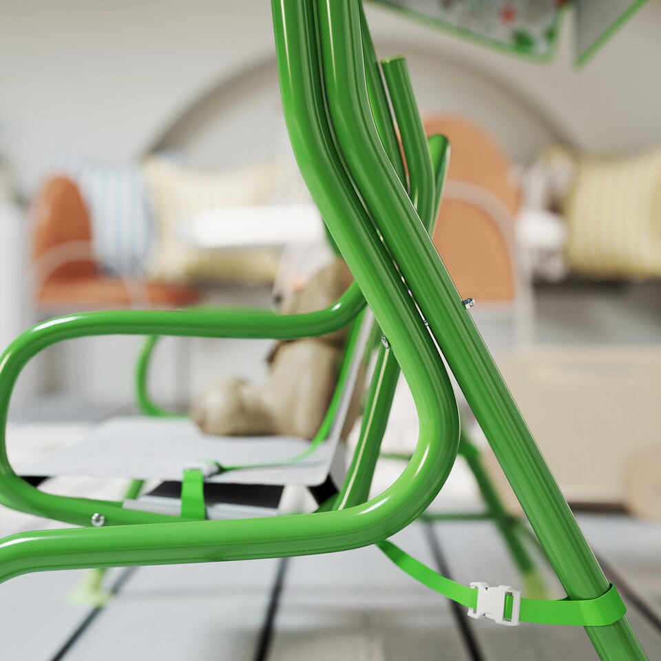 image 1 of AIYAPLAY Kids Garden Swing Chair, Swing Seat with Adjustable Canopy | Green