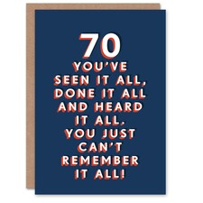 Seen All But Can't Remember 70 Year Old For Him Funny 70th Birthday Card