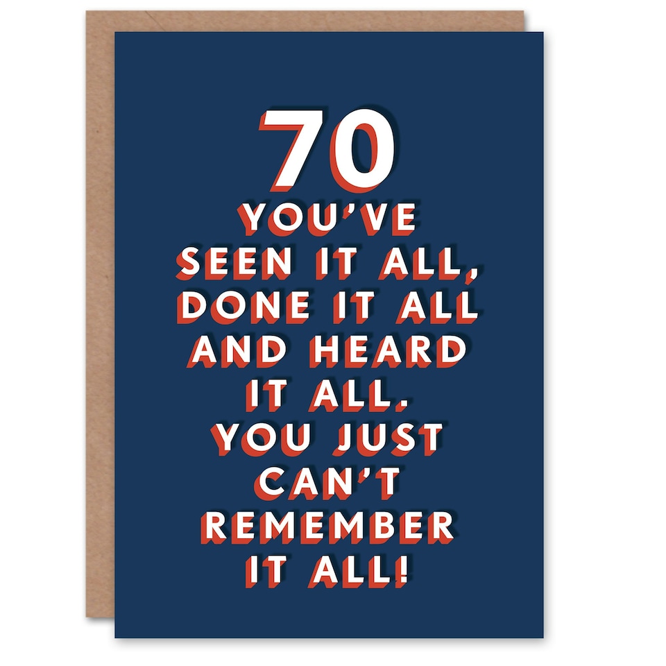 image 1 of Seen All But Can't Remember 70 Year Old For Him Funny 70th Birthday Card