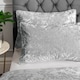 image 2 of Crushed Velvet Duvet Cover Set | Silver | Silver Grey | King