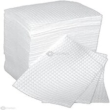 100 x Heavyweight Un-Bonded Oil Only Absorbent Pads Poly-Wrapped
