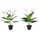 image 6 of HOMCOM Artificial Set of 2 Calla Lily Flower Faux Plant for Indoor Décor